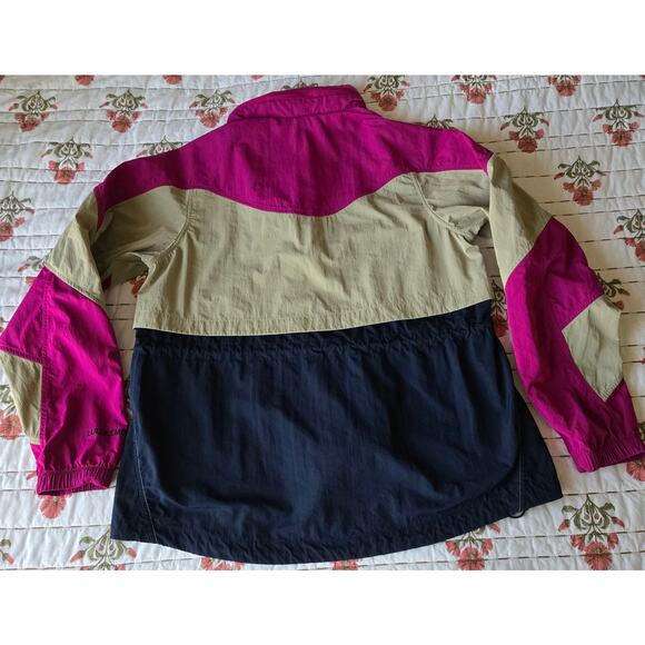 Lululemon Jacket Blockprint Anorak Pink Tan Navy Windproof Packable Size 4 - Picture 10 of 10